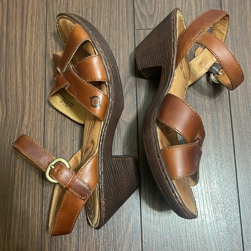 Born Leather Sandals Brown Size 10 - Picture 5 of 11